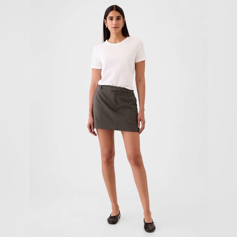 GAP Brown & Black Houndstooth Mini Skirt